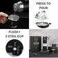 Premium vacuum water bottle black stainless steel 24Hr Gold