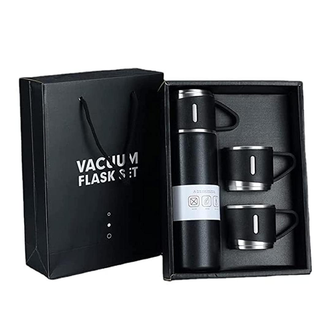 Premium vacuum water bottle black stainless steel 24Hr Gold