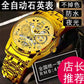 Gold skeleton watch for men waterproof luxury watch