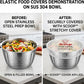 Kitchen Fresh Prep Combo Deal – 2L Manual Hand Press Vegetable Chopper, Meat Mincer & 100 Elastic Stretchable Food Covers - Random Color